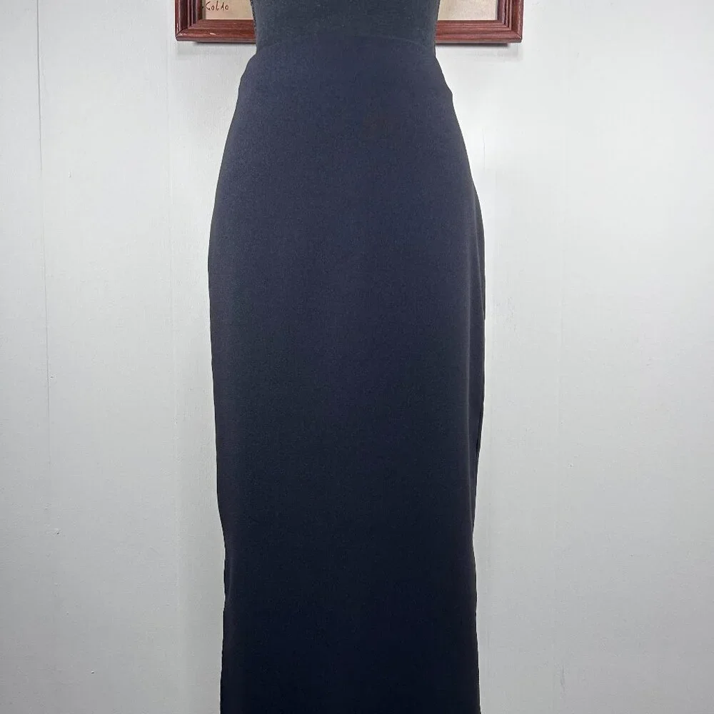 VTG Tracy Evans Maxi Pencil Skirt Women's 9 Black Business Office Side Slit USA - Picture 1 of 15